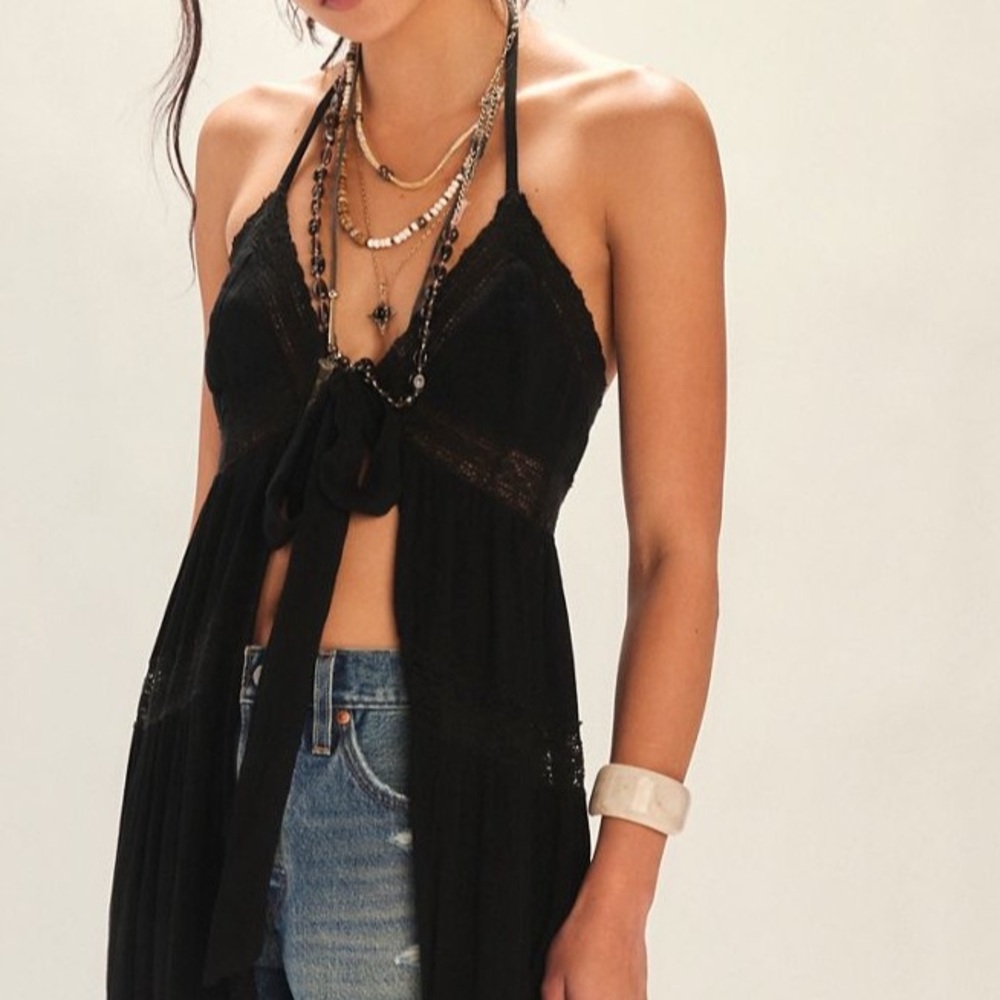 Free People Black Maxi Top Sz-S - Picture 6 of 15
